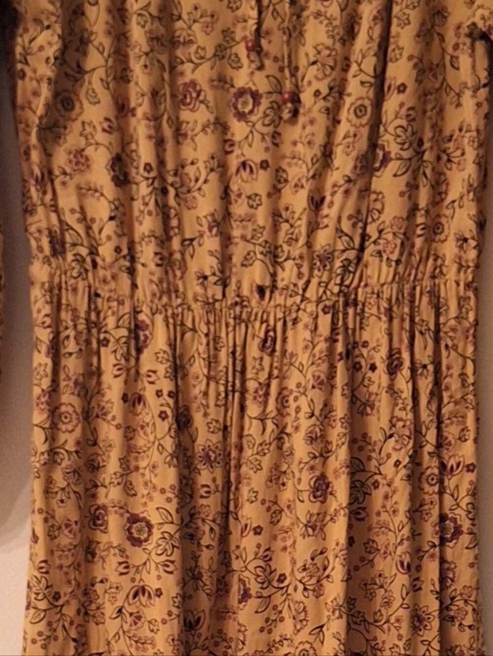 Allison Brittney Floral Fall Maxi Dress in Mustard and Rust Petite Small India - Picture 5 of 5